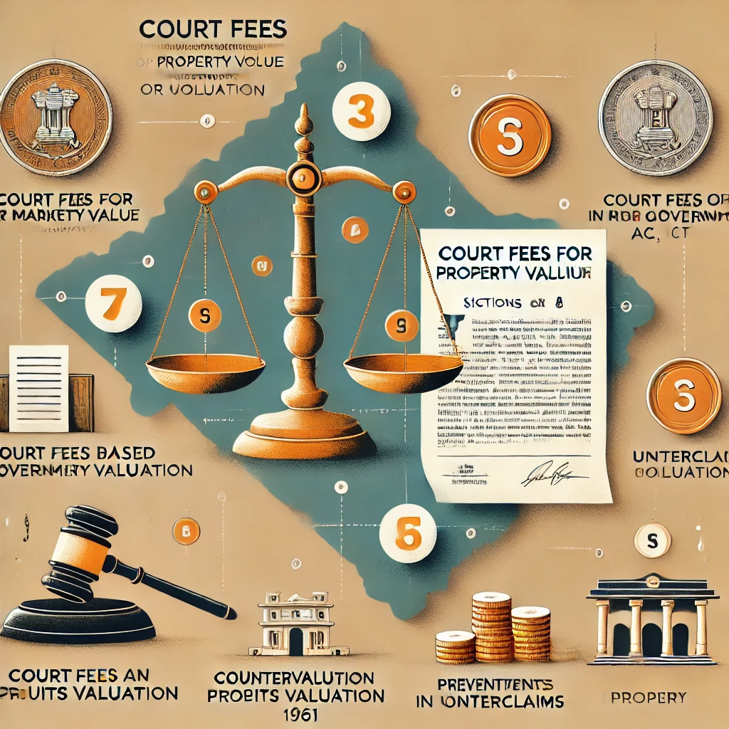 Court Fees for Property Value and Counterclaims: Sections 7 and 8 of the Rajasthan Court Fees and Suits Valuation Act, 1961