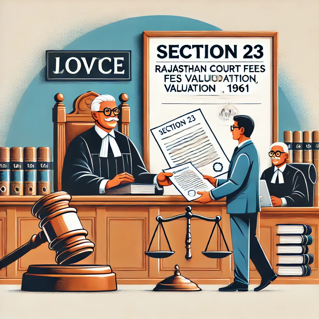 Suits for Movable Property (Section 23 of The Rajasthan Court Fees and Suits Valuation Act, 1961)
