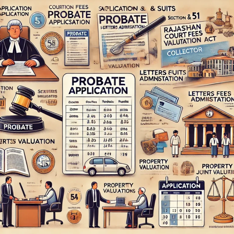Application and Fees for Probate or Letters of Administration (Section 50 & 51 of The Rajasthan Court Fees and Suits Valuation Act, 1961)
