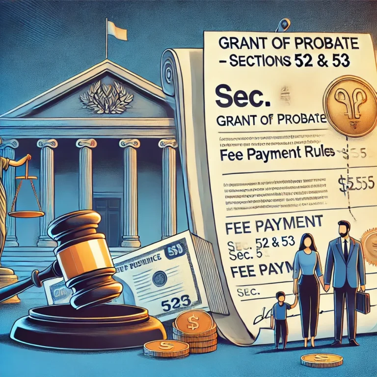 Grant of Probate and Fee Payment Rules – Sections 52 & 53