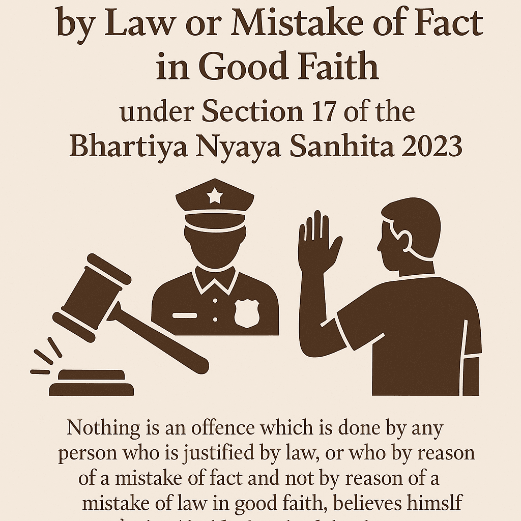 Protection for Actions Justified by Law or Mistake of Fact in Good Faith under Section 17 of the Bhartiya Nyaya Sanhita 2023