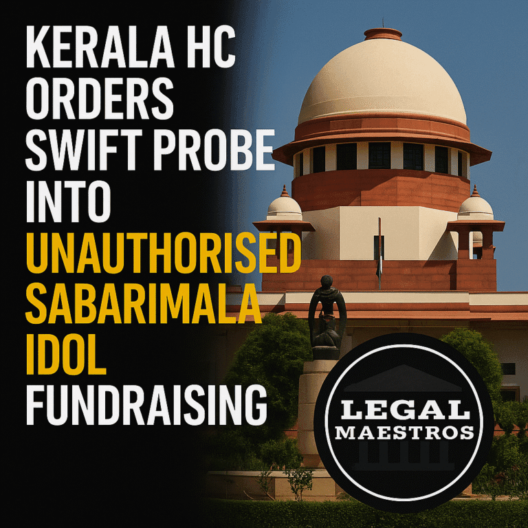 Kerala HC Orders Swift Probe into Unauthorised Sabarimala Idol Fundraising