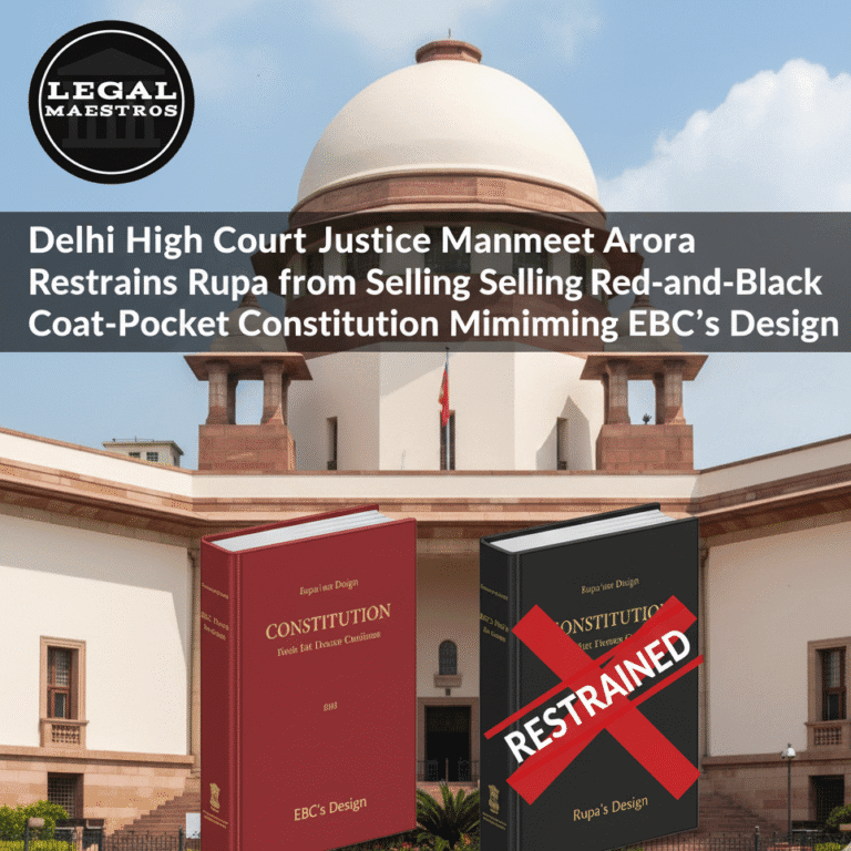 Delhi High Court Justice Manmeet Arora Restrains Rupa from Selling Red-and-Black Coat-Pocket Constitution Mimicking EBC’s Design