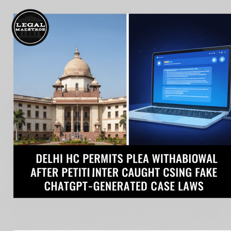 Delhi HC Permits Plea Withdrawal After Petitioner Caught Using Fake ChatGPT-Generated Case Laws