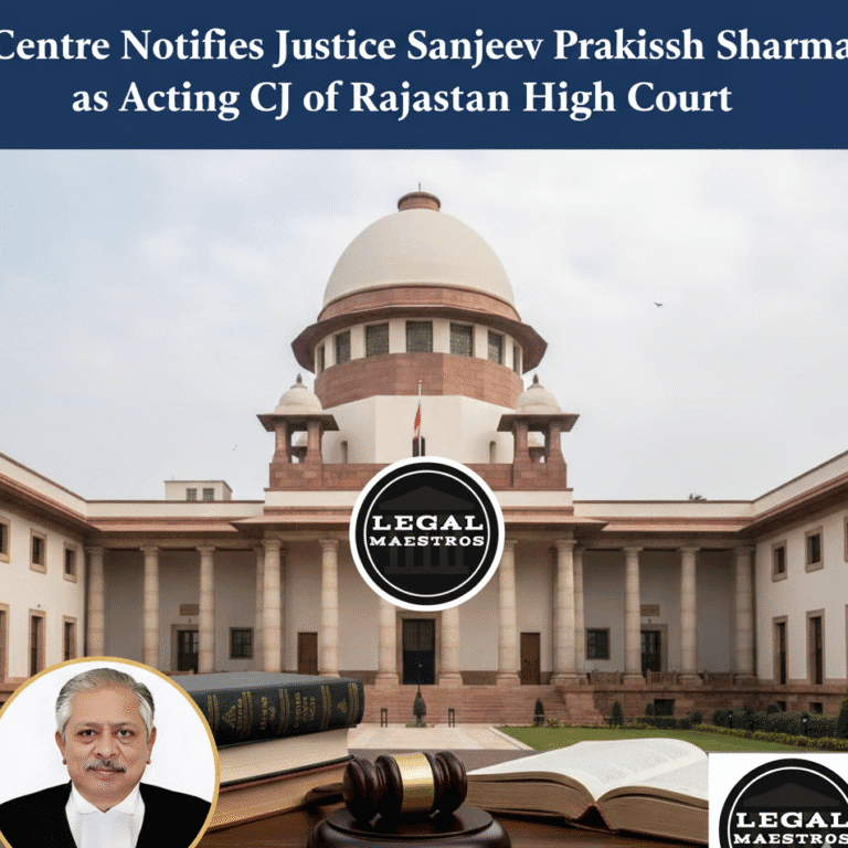 Centre Notifies Justice Sanjeev Prakash Sharma as Acting CJ of Rajasthan High Court