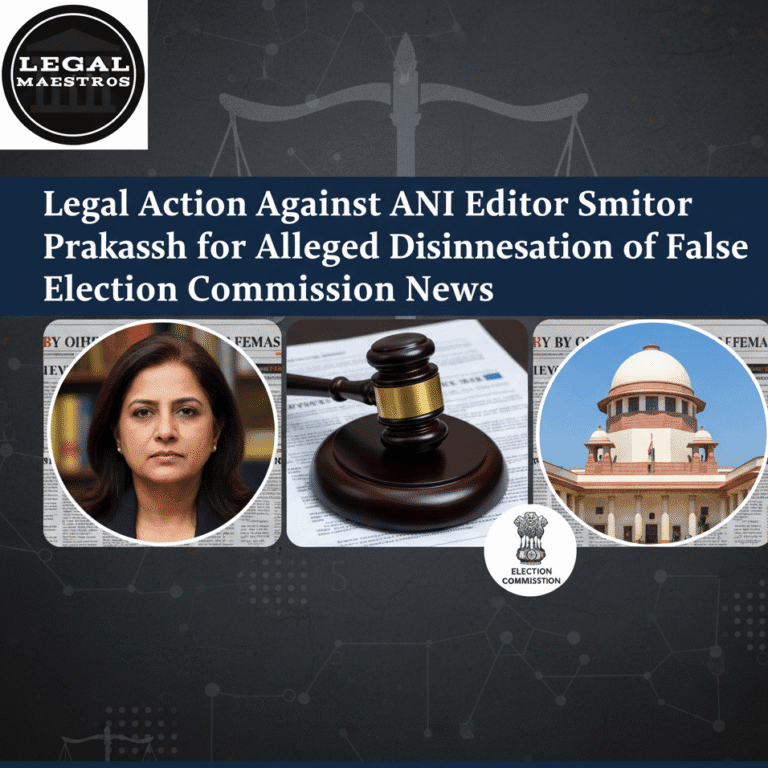 Legal Action Against ANI Editor Smita Prakash for Alleged Dissemination of False Election Commission News
