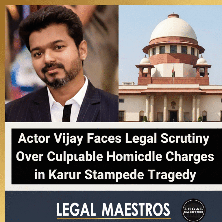 Actor Vijay Faces Legal Scrutiny Over Culpable Homicide Charges in Karur Stampede Tragedy
