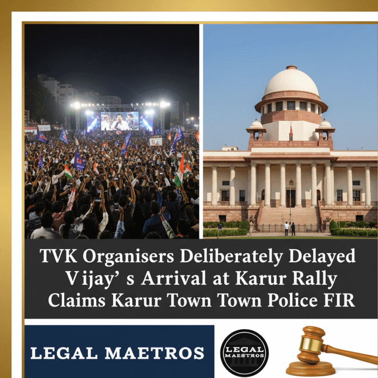 TVK Organisers Deliberately Delayed Vijay's Arrival at Karur Rally Claims Karur Town Police FIR