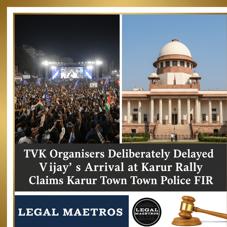 TVK Organisers Deliberately Delayed Vijay's Arrival at Karur Rally Claims Karur Town Police FIR