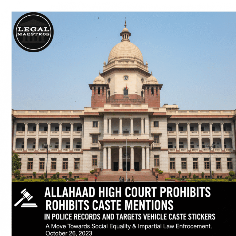 Allahabad High Court Prohibits Caste Mentions in Police Records and Targets Vehicle Caste Stickers