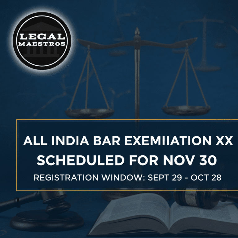 All India Bar Examination XX Scheduled for Nov 30, Registration Window from Sept 29 to Oct 28