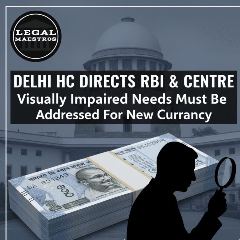 Delhi HC Directs Centre, RBI to Address Visually Impaired Needs Before New Currency Notes