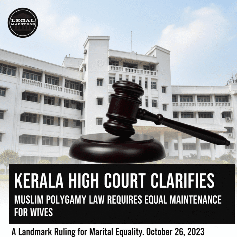 Kerala High Court Clarifies Muslim Polygamy Law Requires Equal Maintenance for Wives