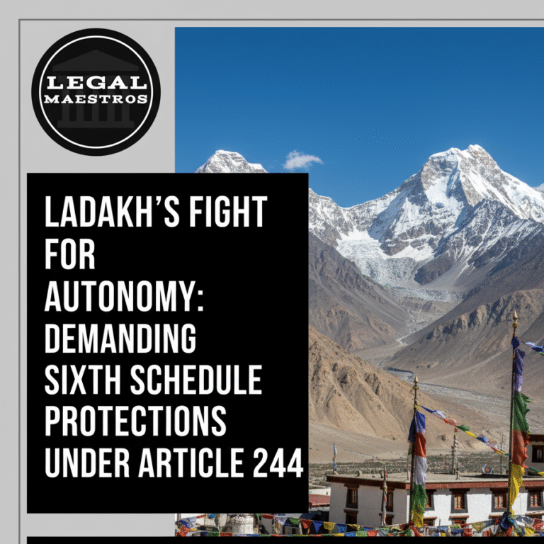 Ladakh's Fight for Autonomy: Demanding Sixth Schedule Protections Under Article 244