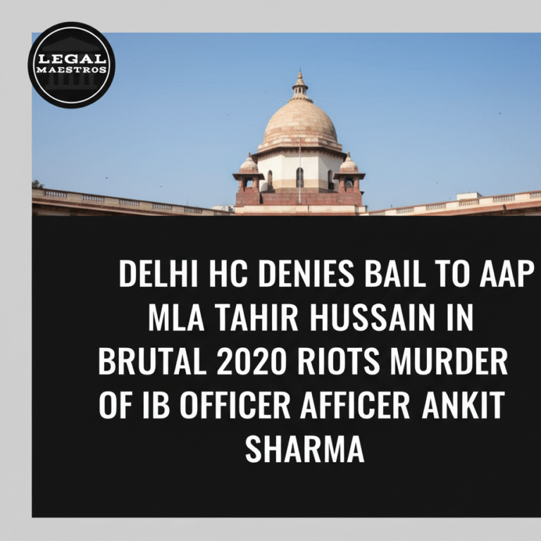 Delhi HC Denies Bail to AAP MLA Tahir Hussain in Brutal 2020 Riots Murder of IB Officer Ankit Sharma
