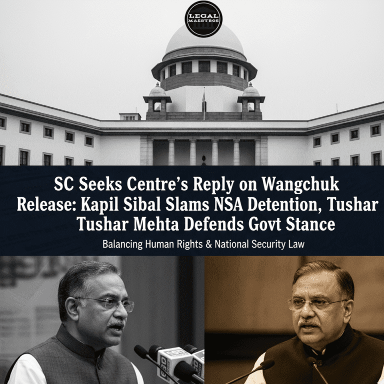 SC Seeks Centre's Reply on Wangchuk Release: Kapil Sibal Slams NSA Detention, Tushar Mehta Defends Govt Stance