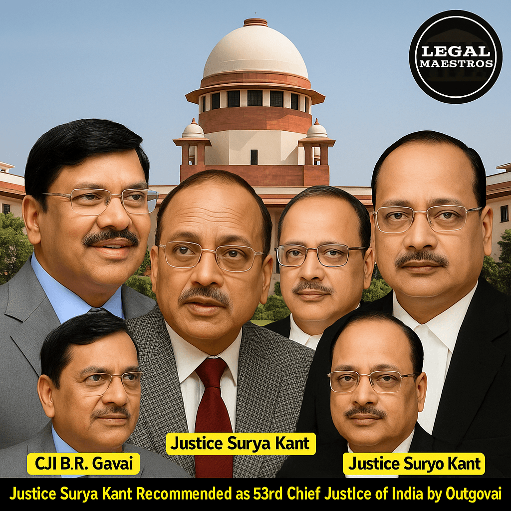 Justice Surya Kant Recommended as 53rd Chief Justice of India by Outgoing CJI Gavai