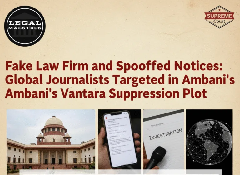 Fake Law Firm and Spoofed Notices: Global Journalists Targeted in Ambani's Vantara Suppression Plot