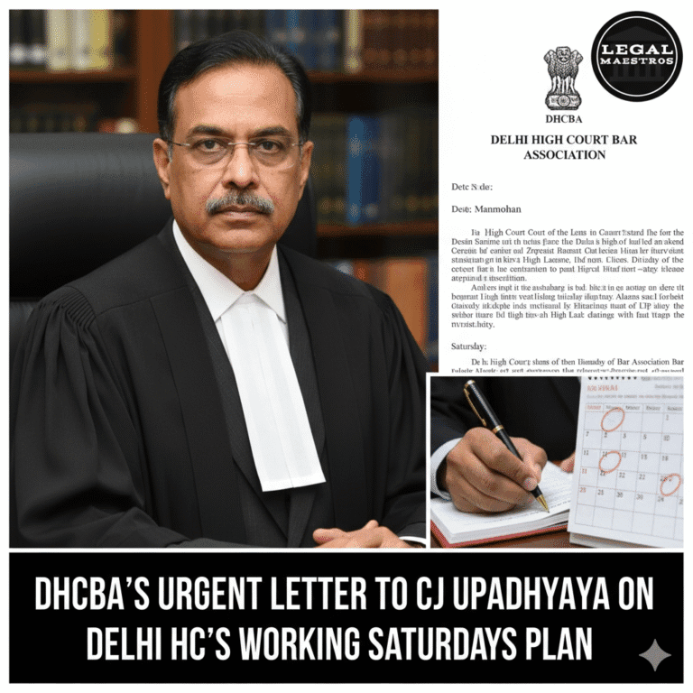 DHCBA's Urgent Letter to CJ Upadhyaya on Delhi HC's Working Saturdays Plan