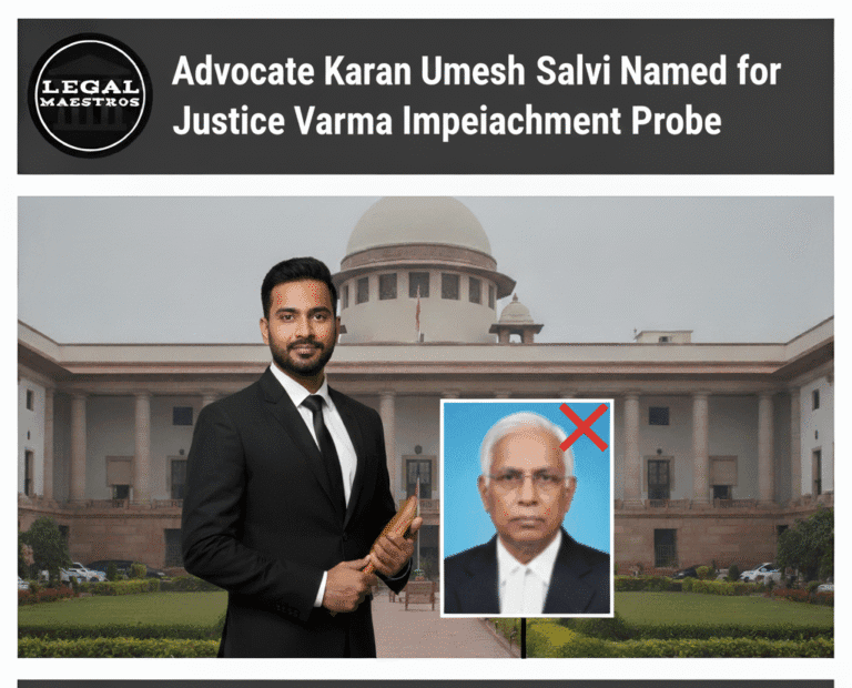 Advocate Karan Umesh Salvi Named Consultant for Justice Varma Impeachment Probe