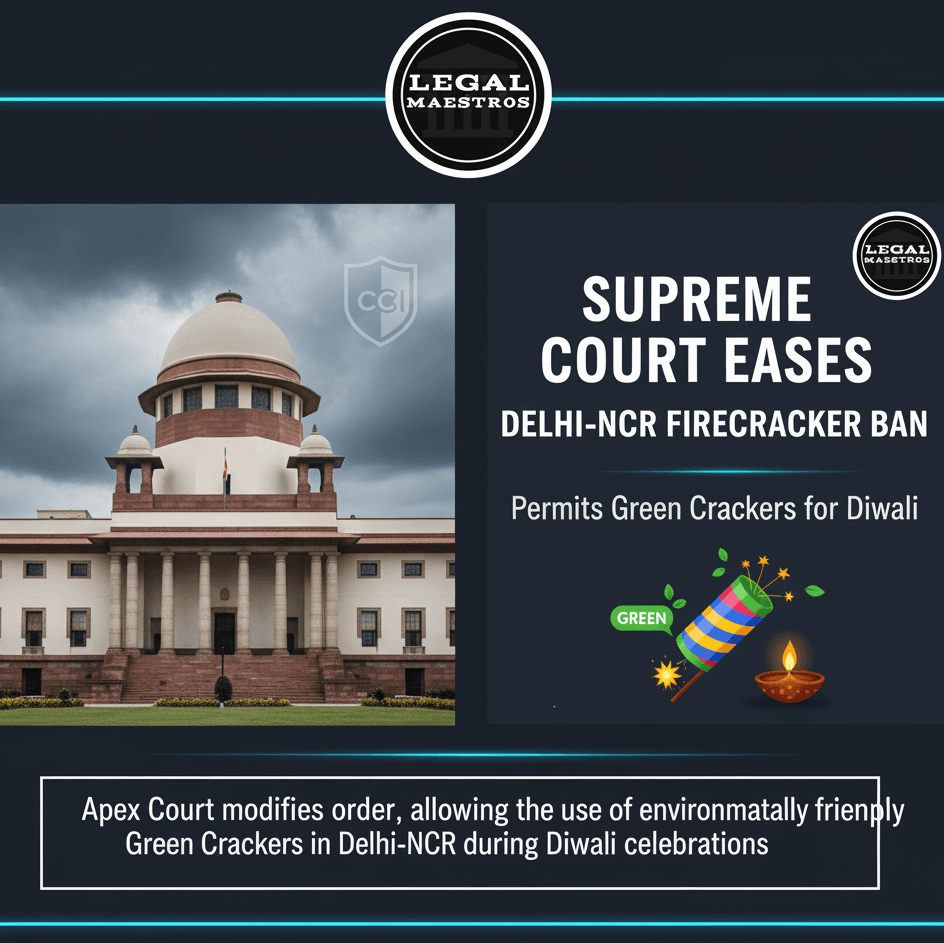 Supreme Court Eases Delhi-NCR Firecracker Ban, Permits Green Crackers for Diwali