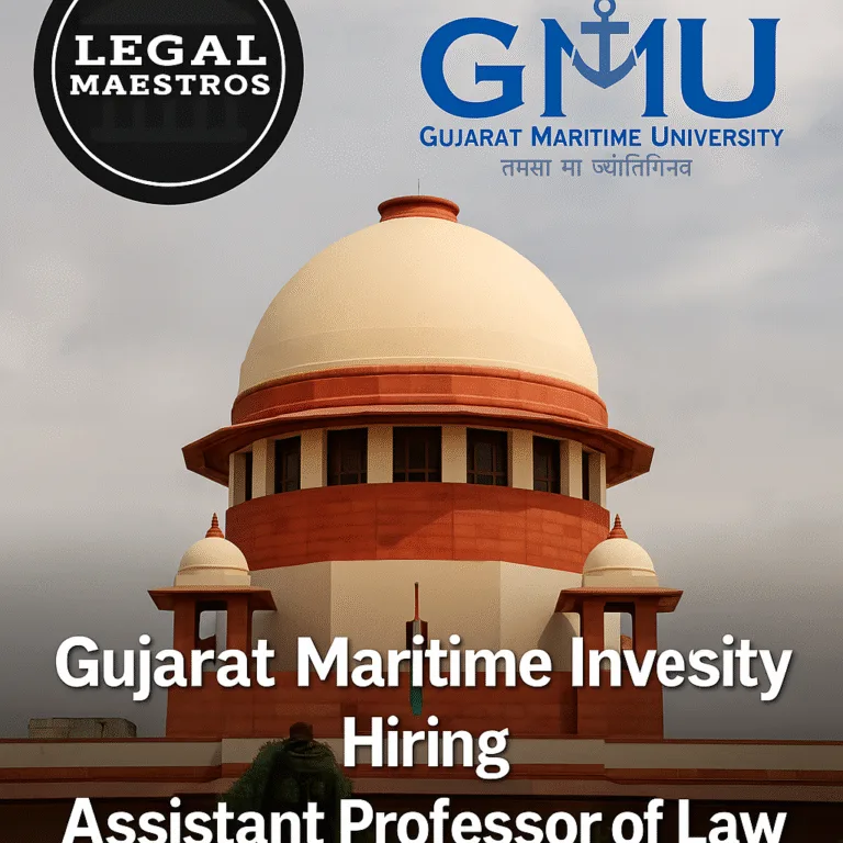 Gujarat Maritime Govt University Hiring Assistant Professor of Law