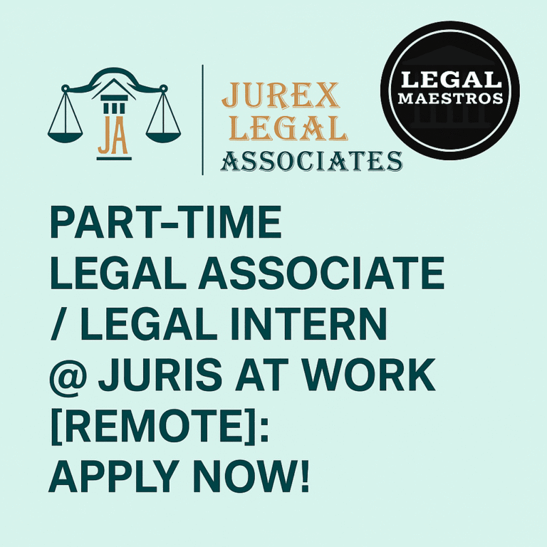 Part-Time Legal Associate / Legal Intern @ Juris at Work [Remote]: Apply Now!