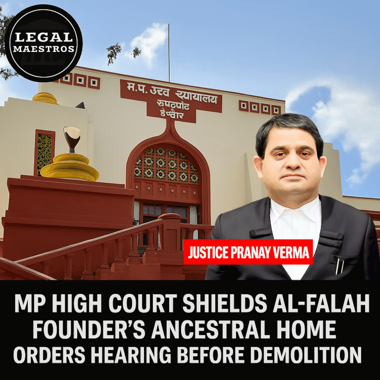 MP High Court Shields Al-Falah Founder’s Ancestral Home Orders Hearing Before Demolition