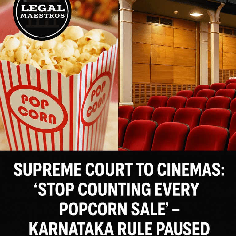 Supreme Court to Cinemas: “Stop Counting Every Popcorn Sale” – Karnataka Rule Paused