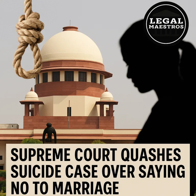 Supreme Court Quashes Suicide Case Over Saying No to Marriage