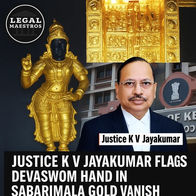 Justice K V Jayakumar Flags Devaswom Hand in Sabarimala Gold Vanish