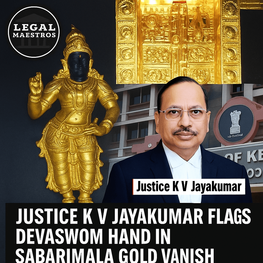 Justice K V Jayakumar Flags Devaswom Hand in Sabarimala Gold Vanish