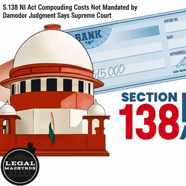 S.138 NI Act Compounding Costs Not Mandated by Damodar Prabhu Judgment Says Supreme Court