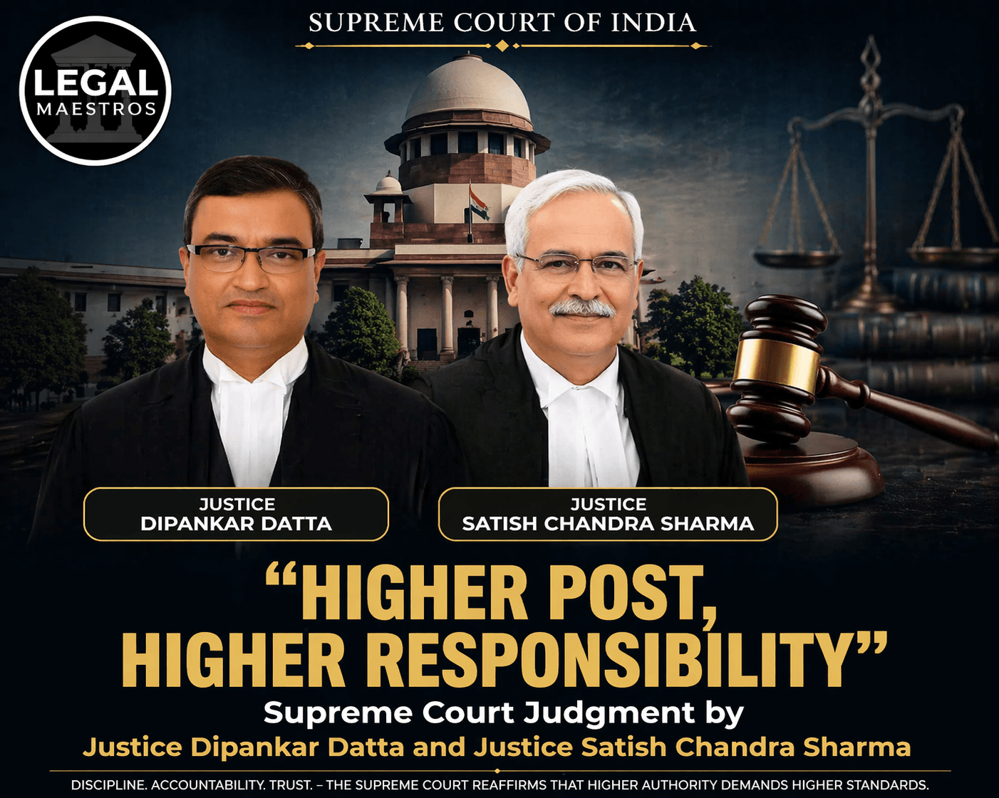 Higher Post, Higher Responsibility”: Supreme Court Judgment by Justice Dipankar Datta and Justice Satish Chandra Sharma