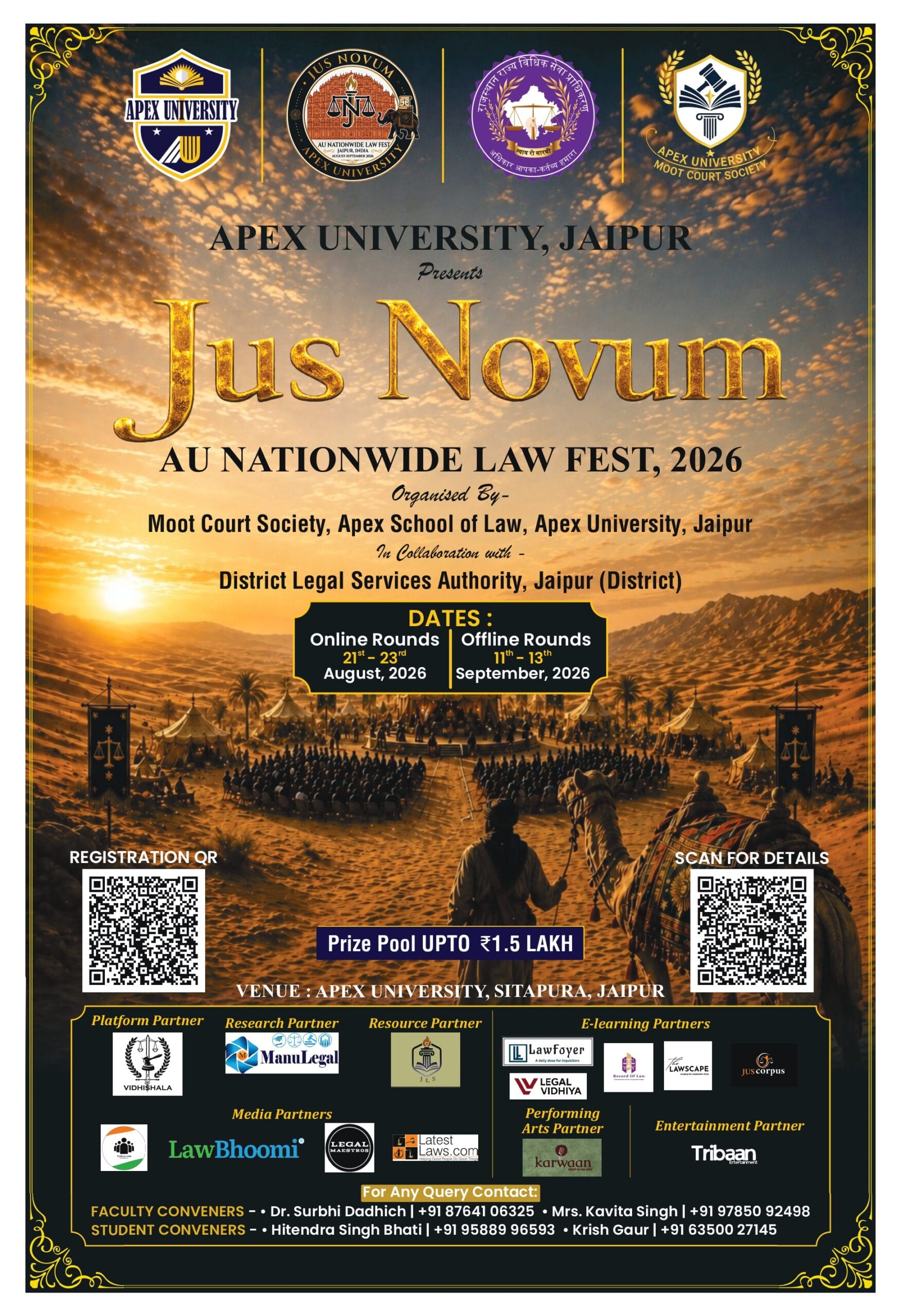 Moot Court Society Presents Jus Novum – Apex University’s Flagship Nationwide Law Fest 2026