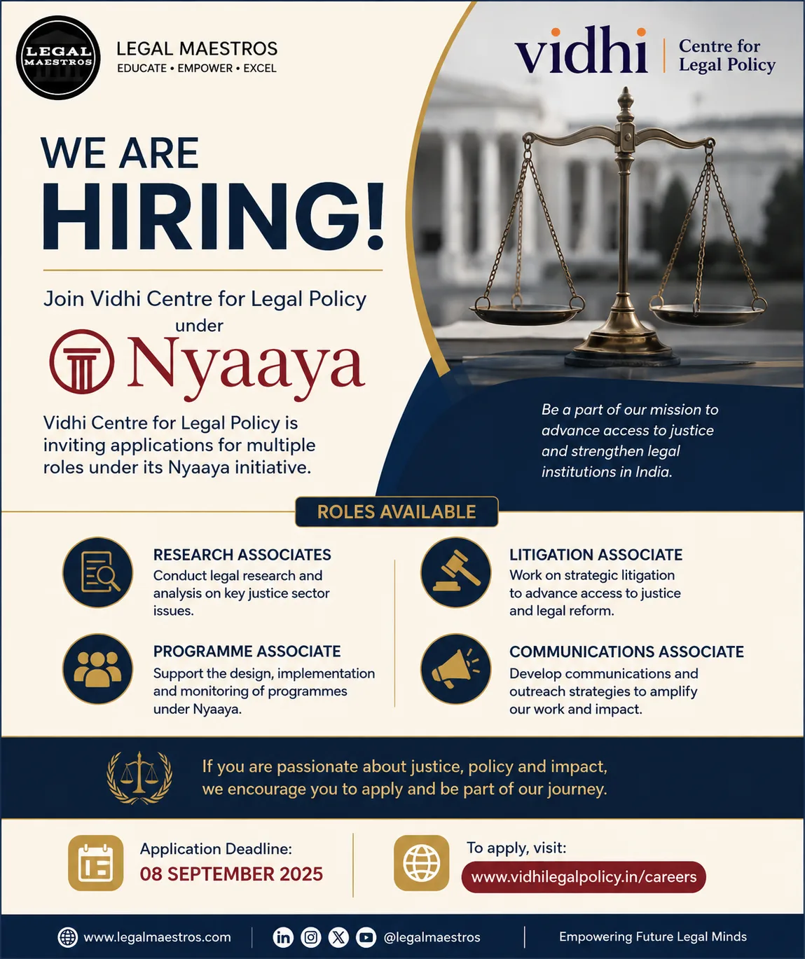 Vidhi Centre for Legal Policy Hiring for Multiple Roles under Nyaaya