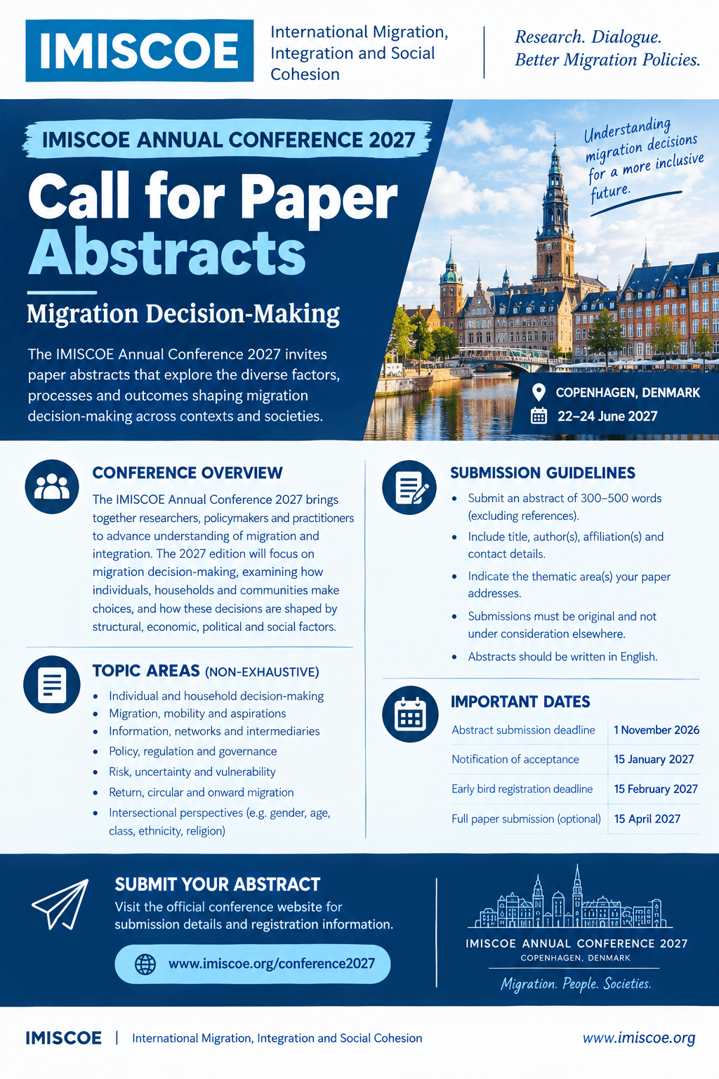 IMISCOE Annual Conference 2027: Call for Paper Abstracts on Migration Decision-Making
