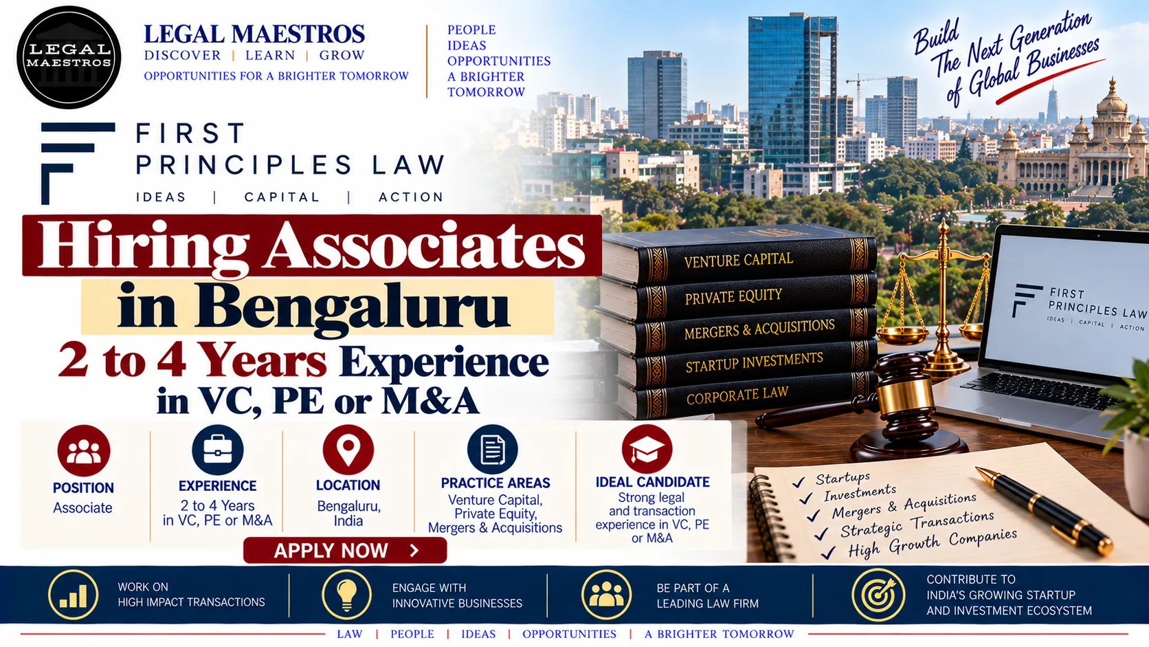 First Principles Law Hiring Associates in Bengaluru: 2 to 4 Years Experience in VC, PE or M&A