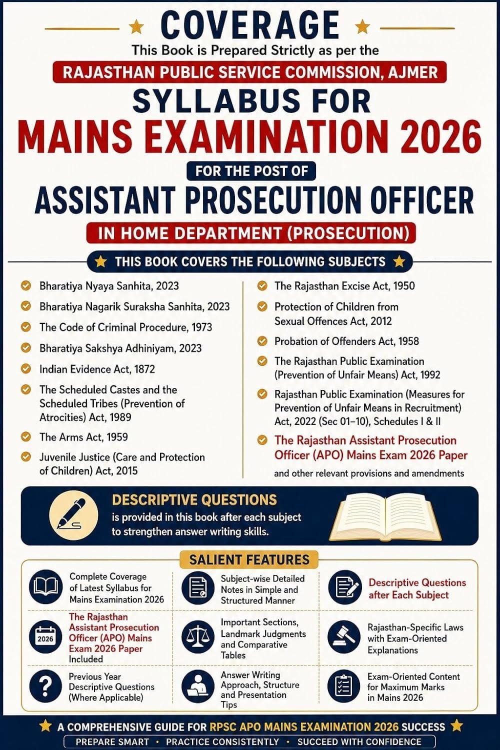 RPSC Assistant Prosecution Officer (APO) Mains Exam 2026 Book